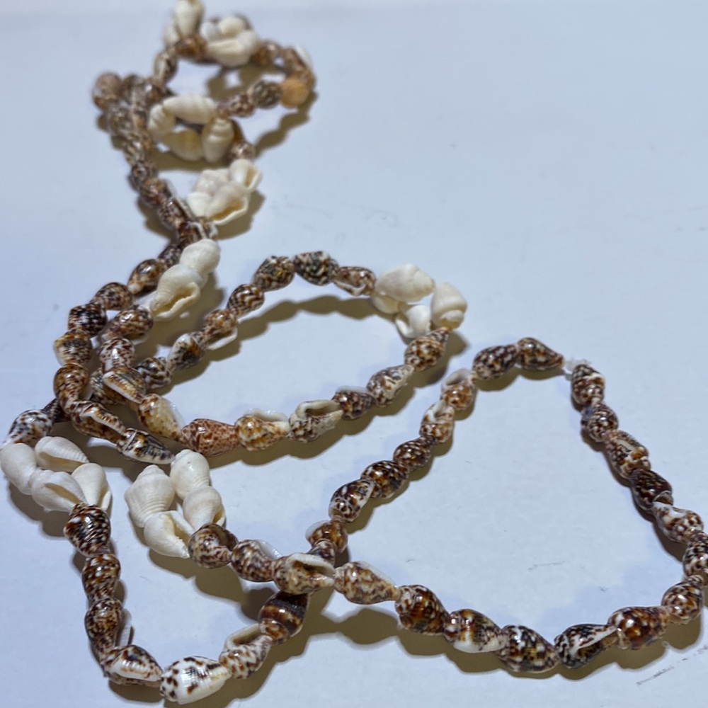 Puka seashells long strand necklace